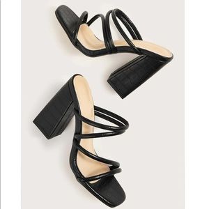 Strappy Heeled Mule Sandals